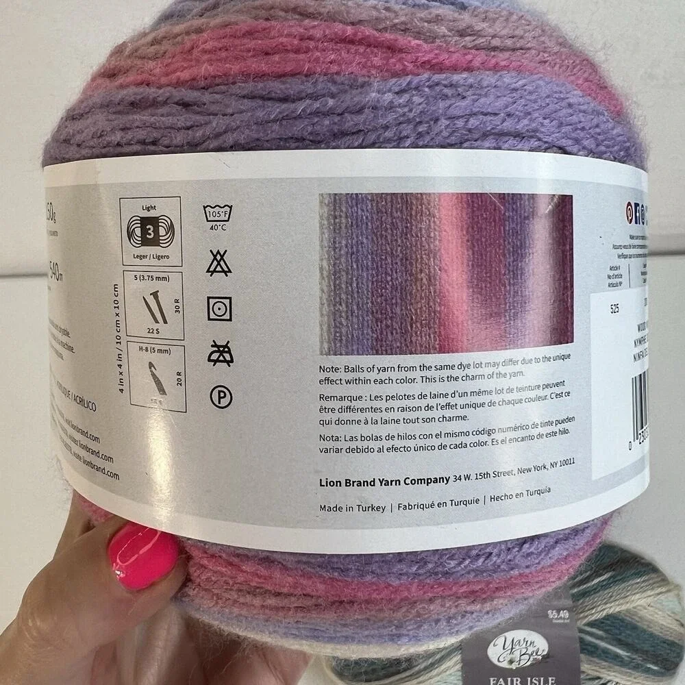 Lion Brand Mandala Yarn Bee Fair Isle Red Heart Boutique Twilight Yarn Lot 3 Mix